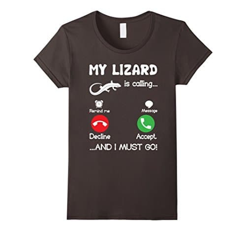 Womens Lizard Shirt - Lizard Is Calling And I Must Go T shirts XL Asphalt
