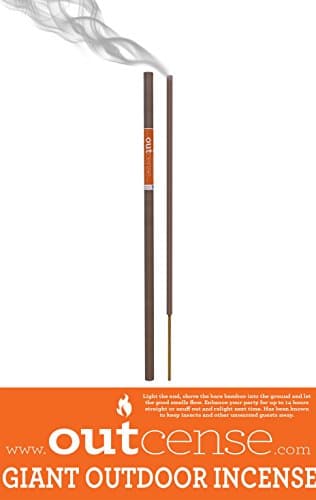 OUTcense 5-Foot Tall Mosquito and Bug Repellent All-Natural Outdoor and Garden Incense Stick with 14 Hour Burn Time MADE IN THE USA - Citronella, Sage, Dragon's Blood and Nag Champa