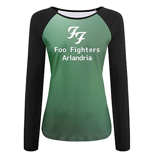 HDKSHX Women's Foo Fighters FF Logo Jersey Raglan Baseball Tee Shirts