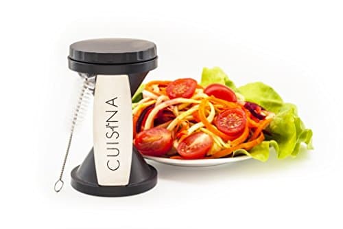 Vegetable Spiralizer From Cuisina, Spiral Slicer Easily Makes Spiralized Veggies, Easy and Safe Handheld Design with Built-in Finger Guards, Stainless Steel Blades Designed to Not Break, Easy to Clean with Included Brush, Transform Your Diet Today!