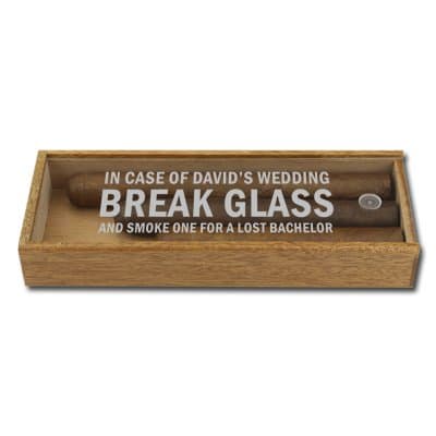 Custom Three Cigar Acrylic Groomsman Gift Box, Break Glass