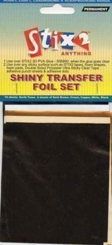 10 SHEETS TRANSFER FOILS EARTH TONE COLOURS SHINY BROWN CREAM COPPER WHITE BLACK by UK Industrial Tapes