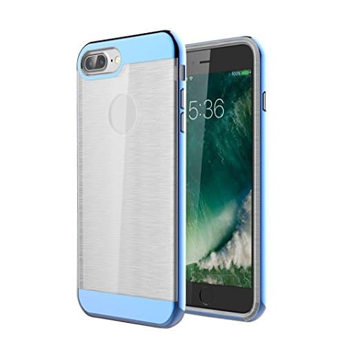 GBSELL NEW 2 in 1 Shockproof Plating Series TPU + PC Case Cover For iPhone 7 Plus (Blue)