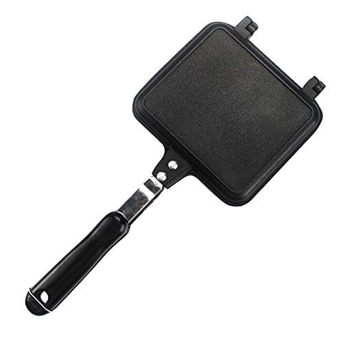 Non-stick pan Mold 34.515cm Pan Double Side Grill Fry Pan Cookware Double Face Pan Steak Fry Pan Pancake Outdoor Kitchen Supplies Frying pan (Color : Black)