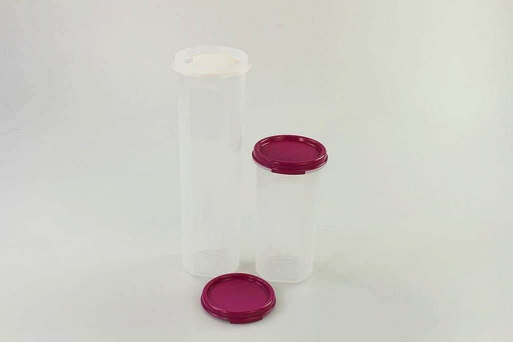 Tupperware Circular + 650 ml Storage Containers 1.1 Litre Purple with Dosing Insert Rondo Vision P 26110