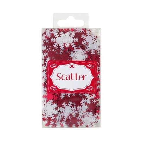 Russian Christmas Red &amp; White Snowflake Scatter Table Confetti