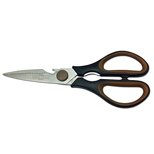 livin' delux Kitchen Scissors The Most Elegant Multi Purpose Soft Grip Heavy Duty Stainless Steel Shears With Magnetic Storage Case (Black)