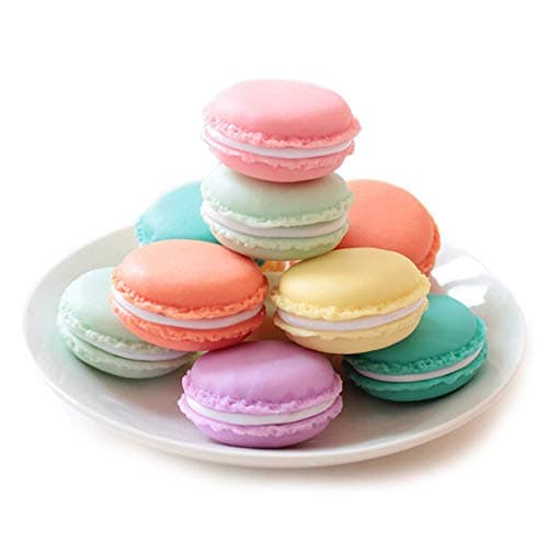 HengKe Macaron Case, Mini Macaron Box 6Pcs Jewelry Storage Box Pill Box Organizer Earphone Container Multiuse Macaron Case, Assorted Colors (Small 6 pcs)