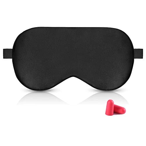 MINSOFT Sleep Mask,Soft Light Blocking Sleeping Eye Mask with Ear Plug Set for Travel, Nap, Shift Work, Blindfold with Adjustable Strap for Women,Men