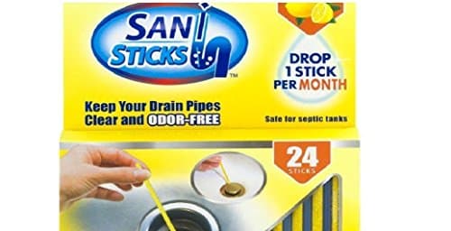 Sani Sticks 24 Sticks, Keeps Drains and Pipes Clear and Odor Remover (Lemon Fresh)