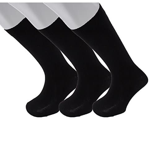 Diabetic Socks for Men by Sugar Free Sox - Maximize Circulation & Comfort OTC - 3 Pairs (10-13, Black)