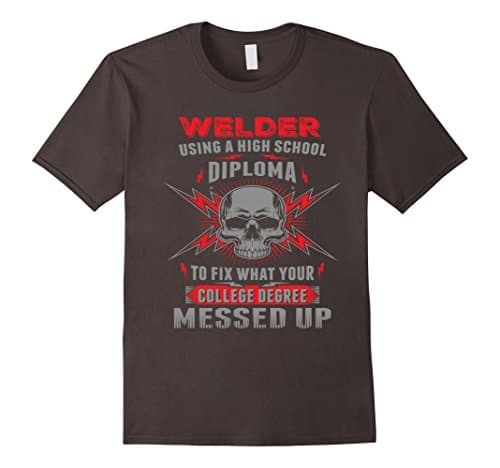 Men's Funny Welding, Proud Welder Tshirt Medium Asphalt