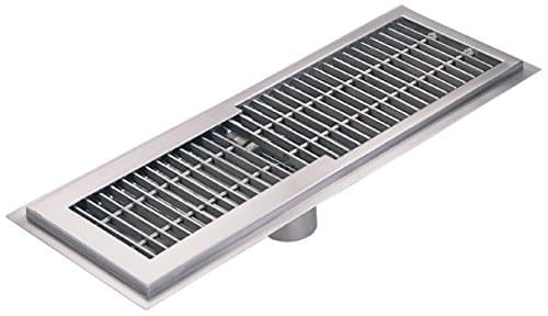 IMC Teddy SEC-SFT-30120-SG Security Shallow Floor Trough with Drain and Security Subway Grating, 30" W x 120" L x 2" D