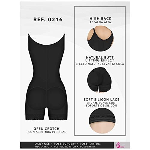 Salome Short Strapless Girdle 0214 Black - 4X