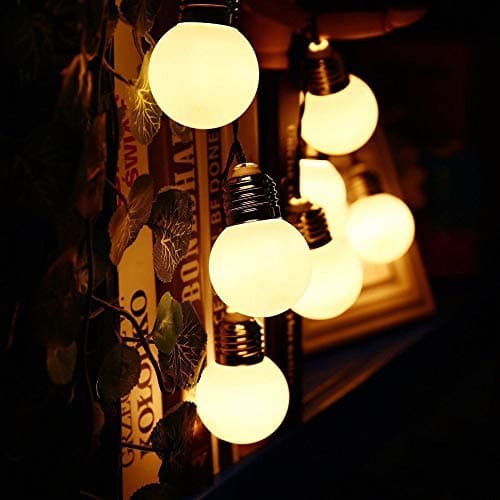 10LED Lights, Vacally Solar Powered Light Bulb for Outdoor Garden Camping Wedding Fairy Decor Warm White Flashing Lamp Beads 4m (8 Modes)