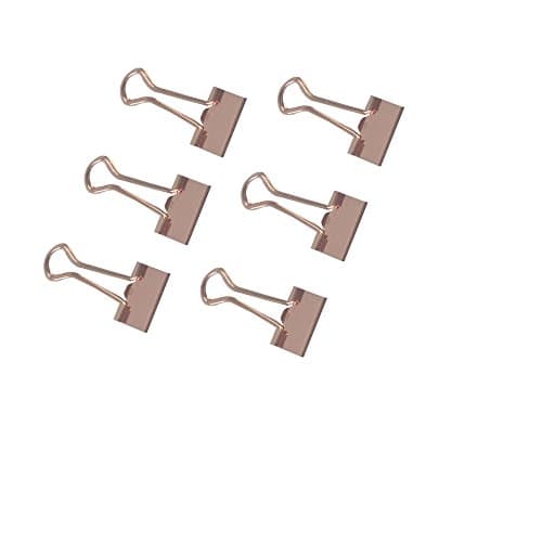 ICEBLUE Standard Size Rose Golden Binder Clip 1 Inch Width, 2/5-Inch Paper Holding Capacity 20-Pack