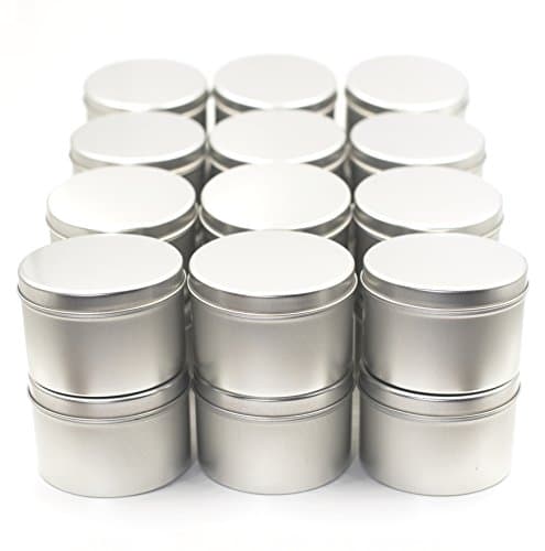 Tin Cans for Candle Making with Lids 8 oz 24 Pack from Omnya, Made with Steel, Round Container Tins for Candles, Spices, & DIY Projects, 8oz Can with Secure Pop-on Lid, Bulk