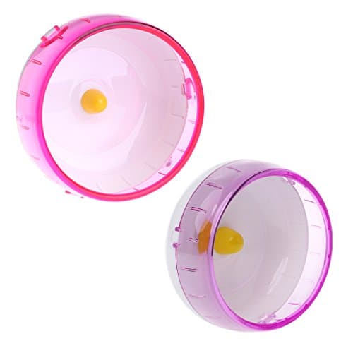 Misciu Hamster Mouse Rat Exercise Toys Silent Plastic Hamster Running Spinner Wheel Pet Exercise Running Spinner Wheel Toy for Small Animals Mouse Guinea (Pink)