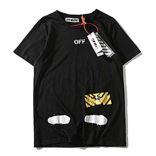 Deredl Off T-Shirt Inkjet Graffiti Splash Stripe Rush Speed Belt Couple Short Sleeve t-Shirt Sleeve