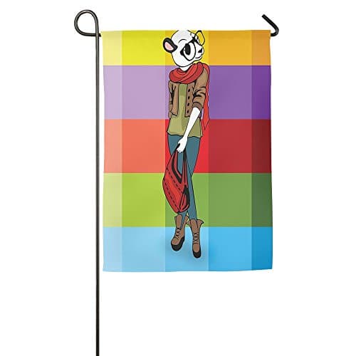 Weiheiwec 9 Cartoon Fox With Chic Clothes In Human Form Animal Fashion Theme Home Flag Garden Flag Demonstrations Flag Family Party Flag Match Flag 1218inch