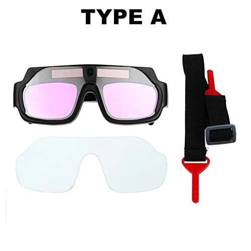 Welding Mask Two Type Durable Solar Powered Auto Darkening Welding Mask Helmet Goggle Welders Glasses Arc PC Goggles For Welding Protection (Color : Type A)