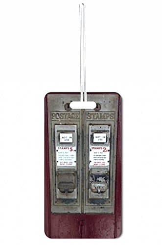 Vintage Postage Stamps Vending Machine Max Wilder TM Set of 2 Double-Sided Luggage Identifier Tags Made in the U.S.A.