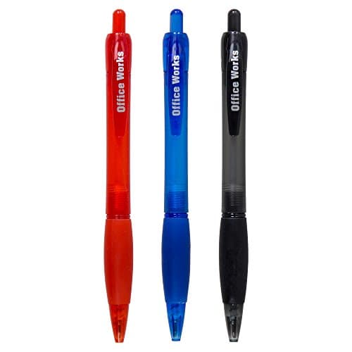 Office Works, 4-pc Retractable Ballpen, Pack of 12, Multicolor