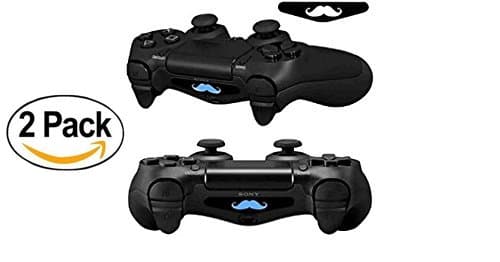 LLC Integral - 2pcs Pair Game Light Bar Vinyl Stickers Decal Led Light Bar Cover for Sony Playstation 4 Dualshock 4 PS4 PS4 Slim PS4 Pro Controller Gamepad Skins Removable (Mustache)