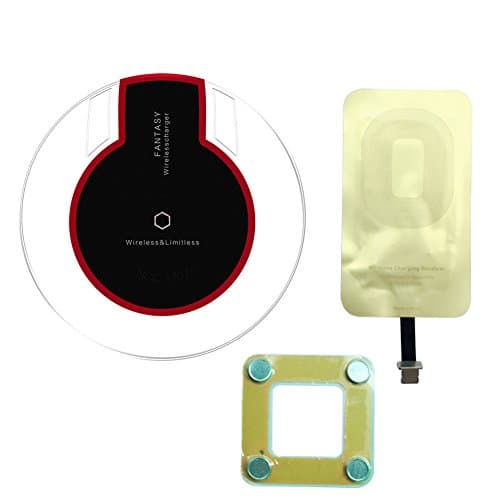 Wireless Charger for iphone X 8 8 Plus for Samsung Kit Include UFO Fantasy Qi Wireless Charger Pad Qi Charging Receiver for iphone5 5C 5S 6S 6 Plus 7 7 Plus IGOUKJ (charger kit receiver for iphone)