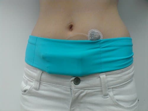 Diabetic Insulin Pump Belts/Bands - Velcro Closure in Pocket, Medium, Turquoise