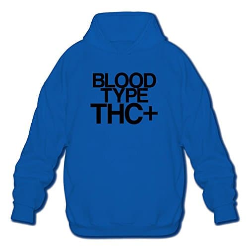 Blood Type THC+ Big Men's Pullover Printed Hoodie With Long Sleeve