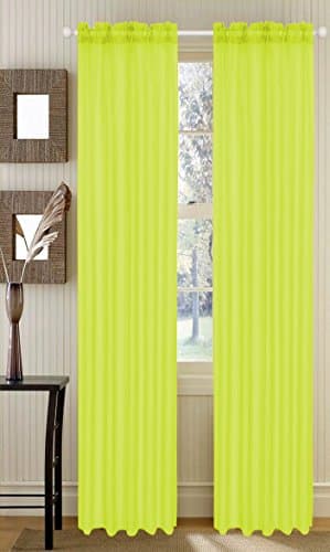 Asbury Elegant Voile Sheer Panel - 55"x84" (Neon Bright Yellow)