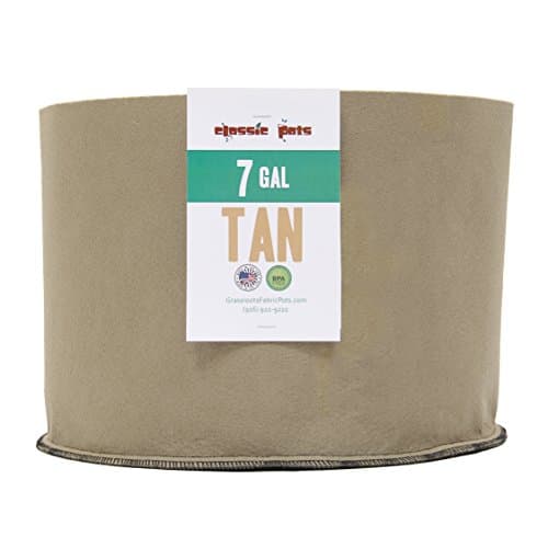(10 Pack) 7 Gallon Tan Grassroots Fabric Pot - Grow Pot and Aeration Container