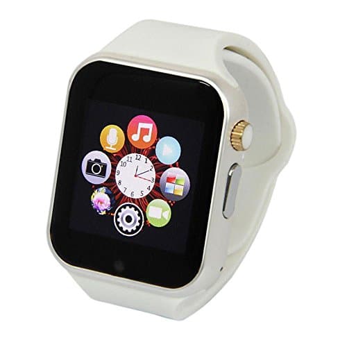 A1 Smart Wrist Watch For Android IOS Bluetooth Camera Function White Rubber Band