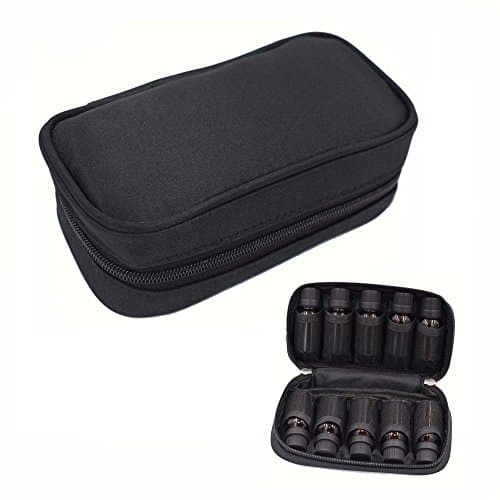 10 Bottles Essential Oil Carrying Case Holds for 5ml 10ml and 15ml Storage Bag(Black)