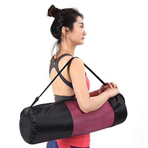 KOVIPGU Adjustable Strap Nylon Mat Bag Carrier Mesh for Yoga Gym Fitness Exercise Sports