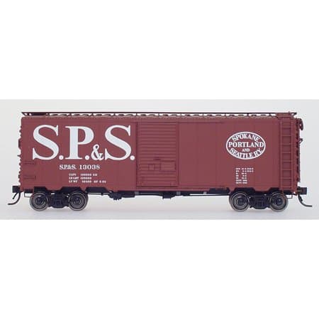 40' 12-Panel Boxcar - Ready to Run -- Spokane, Portland & Seattle (Boxcar Red, Large, Straight Billboard SP&S)