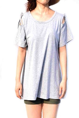 Hoho com Women's Vogue Shoulder Off Wide Hem Design Sexy Off Shoulder Strip short sleeve Round t- shirt Blouse Casual Tops dress