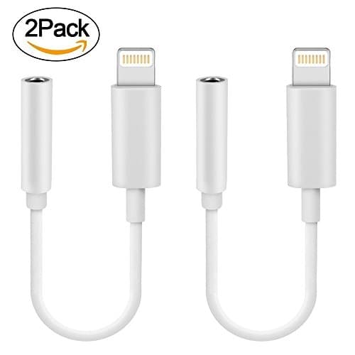CHOOER iPhone 7 Splitter,2-Port Lightning to 3.5mm Aux Headphone Jack and Charger Cable adapter for iPhone 7 / 7 plus (2PACK.)