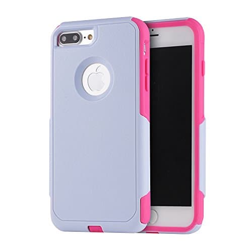 iPhone 8Plus & 7Plus case,Chanroy Heavy Duty Dual Layer Slim-fit Ultra-thin Cover for iPhone 8Plus & 7Plus 5.5 inch(White on Pink)