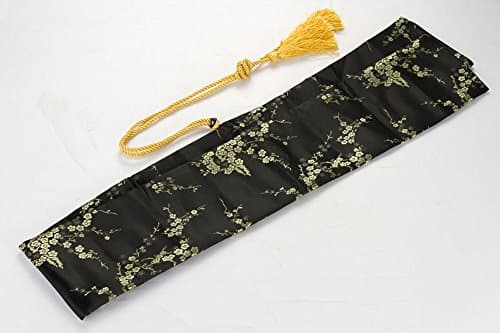 51" Japanese Samurai Sword Katana Soft Case Sword Bag Yellow Long Tassel Plum Blossom Black