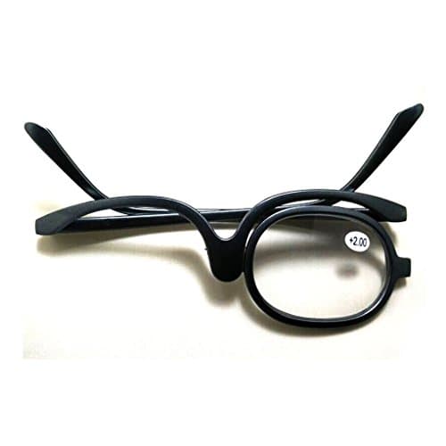 Readers Magnifying Makeup Glasses Eye Make Up Spectacles Flip Down Lens Folding CosmeticReading Glass Eyeglasses