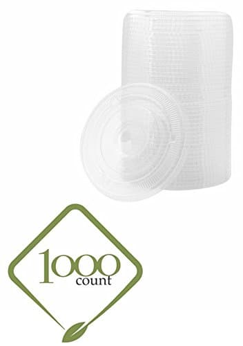 [1000 Count] HAKOWARE by Harvest Pack Crystal Clear Plastic Disposable Flat Lids, For Standard Sized 12/16/20 oz Cups for Wedding & Party Iced Coffee & Cold Beverage, Clear PET Plastic Lids