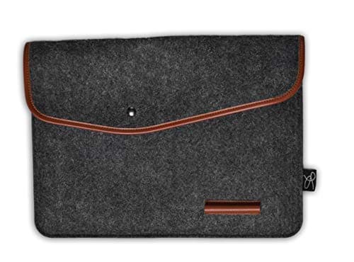 Valier Laptop Sleeve - Protective Case for 12.3 inch Google Pixelbook - Perfect for Your Laptop and Accessories - Features 2 Pen Clips, 4 Pockets for Laptop, Notebook, Wallet, Phone. (Black)