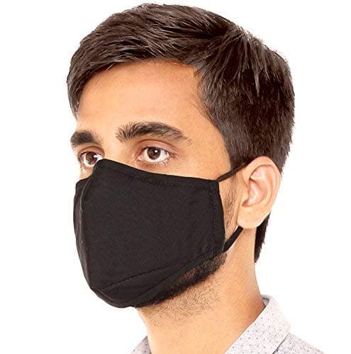 ARFA - Black Face Mask for Urban Style and Pollution Protection, Anti-Pollution Mask, Unisex Mouth Mask, Anti Dust Face Mouth Mask,Black Cotton Face Mask, washable reusable, Black color. (3)
