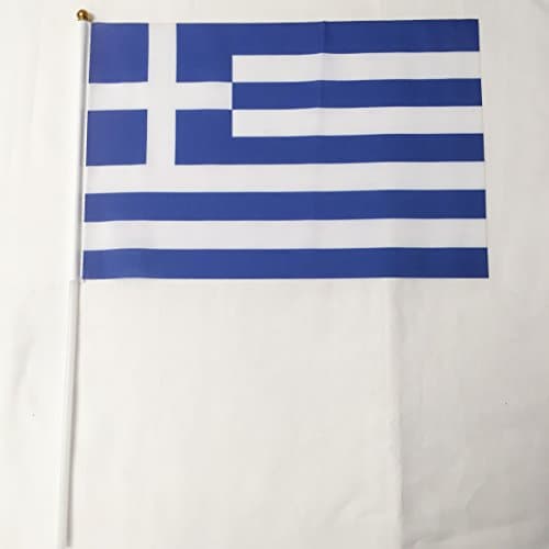 12-pack 4" X 6" Greece Polyester Hand Waving Desk Flags