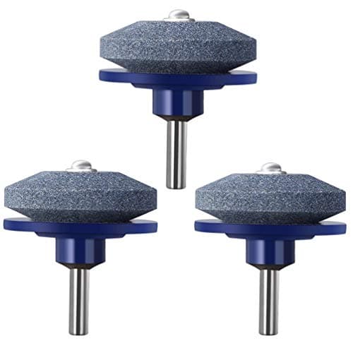 SuperThinker Lawn Mower Blade Sharpener Universal for Any Power Drill/Hand Drill,Lawnmower Blade Sharpen Grinder Wheel Stone for Lawn Mower & Mower Blades (3 Pack)
