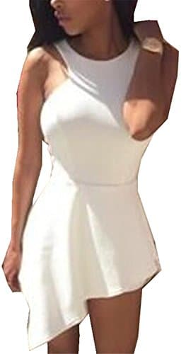 Women's Sexy Short Jumpsuit Romper WhiteMedium