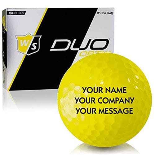 Wilson Staff Duo Soft Optix Matte Yellow Personalized Golf Ball