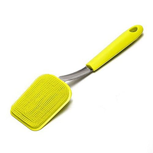 CHENJX Dish Brush, New Multipurpose Antibacterial Silicone Scrub Scrubber Brush for Dishwashing, Make up Brush Cleaner (Brush with Handle)
